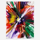 Two-Part Heart Spin Painting by Damien Hirst, 2009, acrylic on paper, sold Jun 2021