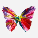 Butterfly Spin Painting by Damien Hirst, 2009, acrylic on paper, sold Jun 2021
