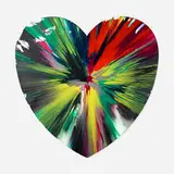 Heart Spin Painting by Damien Hirst, 2009, acrylic on paper, sold Jun 2021