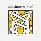 Keith Haring, Art Attack on Aids, 1988, offset lithograph in colors