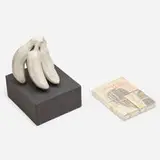 Ralph Lemon, Banana, epoxy clay, lignin free box construction, mixed media hard-cover book collage