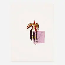 Ralph Lemon, Untitled, 1995, lithograph, paper, graphite and mixed media, collage on paper