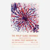 The Philip Glass Ensemble Concert Benefit poster by James Rosenquist, 1977, lithograph in colors with kinetic pin wheel construction, sold Jun 2021
