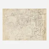 Peter Busa, Indian Space Drawing #2, c. 1940, graphite on paper