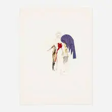 Ralph Lemon, Untitled, 1995, lithograph, paper, gouache and mixed media collage on paper