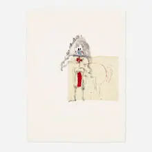Ralph Lemon, Untitled, 1995, lithograph, paper, gouache and mixed media collage on paper
