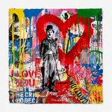 Thierry Guetta, Life is Beautiful (Charlie Chaplin), 2018, mixed media on paper