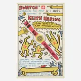 Keith Haring, Swatch Advertisement with original drawing, 1985, offset lithograph in colors