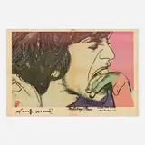 Andy Warhol, Signed Love You Live Rolling Stones poster, 1977, ink, offset lithograph in colors on newsprint