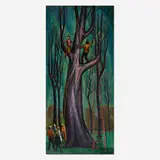 Santos Zingale, Figures in a Tree, 1951, oil on Masonite