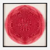 Reginald H. Neal, Magenta Moire, 1966, screenprint, lucite, paper, and Masonite construction