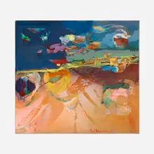 Syd Solomon, Island Memory, 1983, acrylic and oil on panel