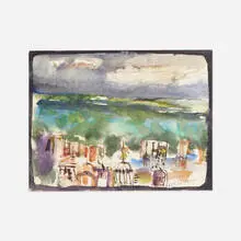Syd Solomon, Tallahassee, 1973, watercolor on paper laid to board