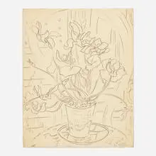Anne Harvey, Still Life, graphite on paper