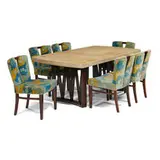 Paul Theodore Frankl, dining set: table with six dining chairs