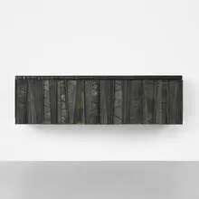 wall-mounted cabinet by Paul Evans, c. 1968, welded and patinated steel, patinated copper, sold Sep 2012
