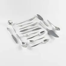 Gio Ponti, Diamond silverware, 1958, sterling silver, stainless steel