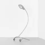 Marc Newson, Super Guppy floor lamp, 1987, aluminum, plastic, enameled steel, glass
