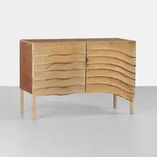Peter Marigold, Thin Slice Cabinet, 2008, oak, steel