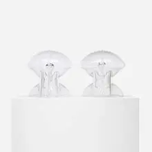 Medusa table lamps, pair by Umberto Riva, c. 1972, glass, stainless steel, ceramic, rubber, sold Sep 2012