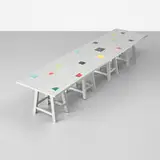 Silver Bench by Mary Heilmann and Ricky Clifton, 2008, lacquered MDF and wood, glazed ceramic tile, sold Sep 2012