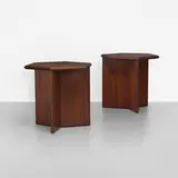 Frank Lloyd Wright, occasional tables, pair, 1955, mahogany