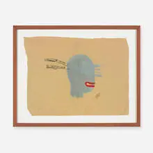 Everything You See/All That Shit Fuels My Patterns by Chris Johanson, 1996, acrylic on paper in artist's recycled frame, sold Sep 2012
