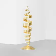 Spiral floor lamp by Tom Dixon, 1989, gold leaf over steel, sold Sep 2012