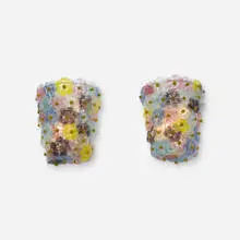 Archimede Seguso, sconces, pair, c. 1950, glass, enameled steel