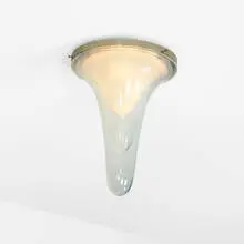 ceiling lamp, model LS 144 by Carlo Nason, c. 1969, glass, milk glass, nickel-plated steel, sold Sep 2012