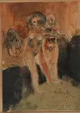 Leonel Góngora, Standing Nude Couple with Dog