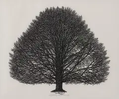 Jacques Hnizdovsky, Two Prints: Copper Beech and Squirrel,, Copper Beech: Signed