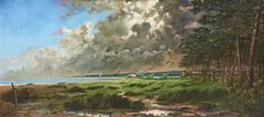 Fernand Hugo, Bassin d'Arachon, oil on canvas