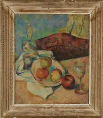 Maxim B. Gottlieb, Still Life with Fruit and Glassware, oil on canvas