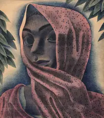 Emilo Amero, Mujer con rebozo (Woman with rebozo), lithograph on paper