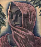 Emilo Amero, Mujer con rebozo (Woman with rebozo), lithograph on paper