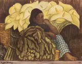Diego Rivera, Lily Vendor Signed within the matrix. Offset lithograph on paper, 12 3/4 x 16 1/4 in. (32.4 x 41.3 cm), framed.
