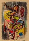 Jean Virginia M. Hogan, Abstract Dancer, monotype on paper