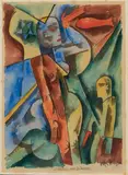 Aloys Wach, Madchen mit 21 Jahren, watercolor on paper