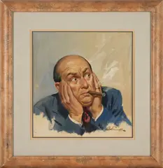 Arthur Sarnoff, Man Smoking a Cigar