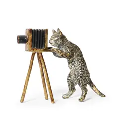 Austrian Cold Painted Bronze Cat, c. 1900,