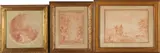 Continental School, 18th Century, Three Framed Red Chalk Drawings:, German School, Landscape of Woodland Brook and Waterfall