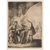 Pieter Rodermondt, Esau Selling his Birthright to Jacob  (in the style of Rembrandt), etching on paper