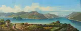Lago di Como by Italian School, 19th & 20th Century, gouache over collotype on paper, sold Apr 2023