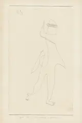 Paul Klee, Entspannung im Schreiten, 1928, Tuschfeder auf Papier auf Karton, auf festen Karton aufgezogen