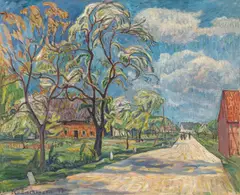 Dorfstraße (Kaiserswaldau) by Theo von Brockhusen, 1917, Öl auf Leinwand, sold Jun 2026