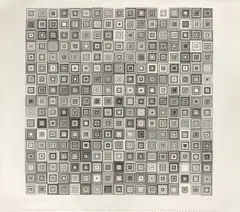 Vera Molnár, DE LA SÉRIE (DES) ORDRES, 1971, Plotterzeichnung: Tusche auf Papier