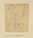 Gute Unterhaltung by Paul Klee, 1913, Tuschfeder auf Bütten, vom Künstler auf leichten Karton montiert, sold Jun 2016
