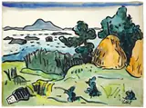 Karl Schmidt-Rottluff, Lebasee mit Lontzkedüne. 1930er Jahre
