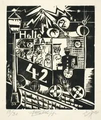 Otto Dix, Elektrische, 1920, Holzschnitt auf Bütten